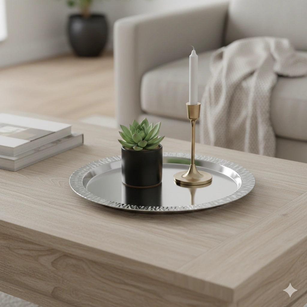 Round Flame Design Salver